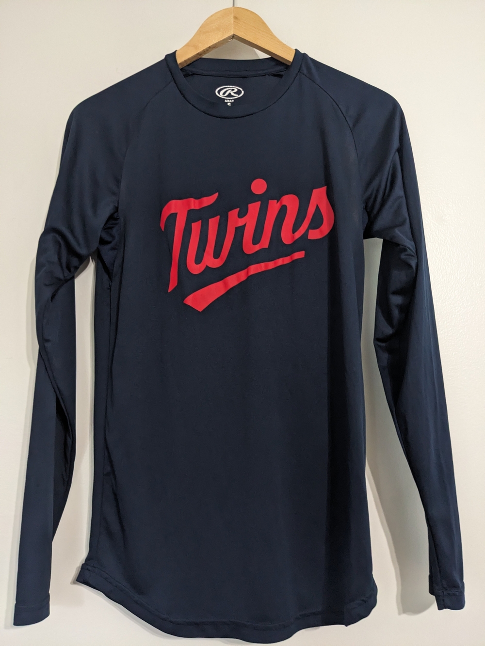Rawlings Shirt Twins Long Sleeve Men's Small Blue Red Sports Athletic Baseball